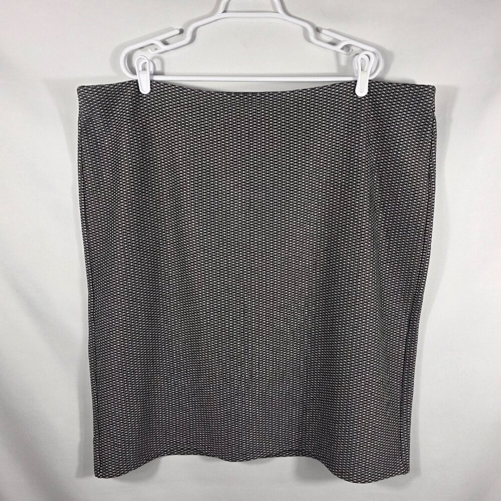 Loft Plus Pencil Straight Skirt Women's Size 22 Black & White Geometric Print